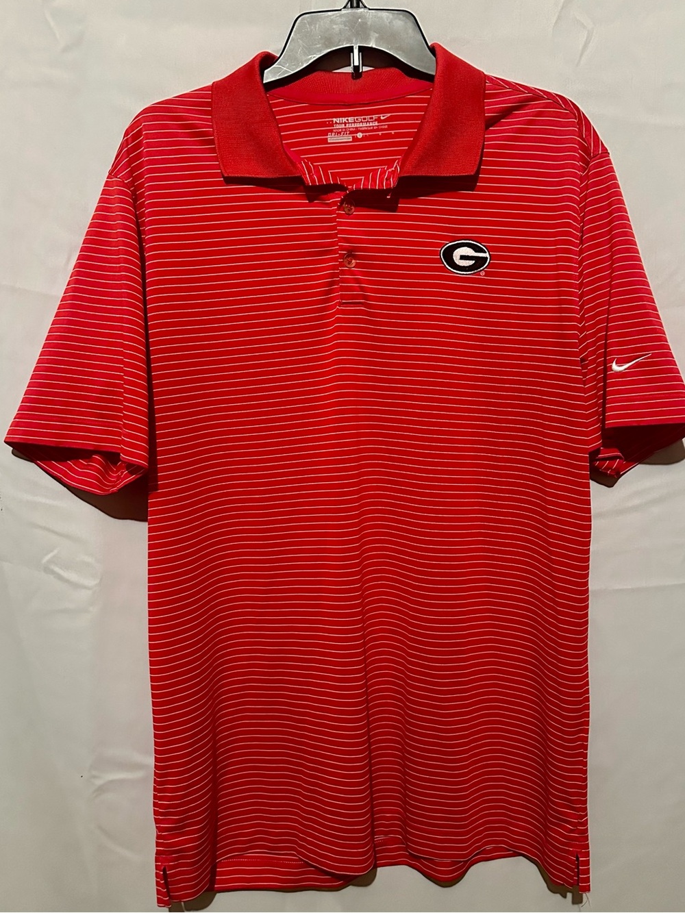 Nike Golf Tour Performance Dri-FIT Georgia Bulldogs Striped Polo Men’s Large